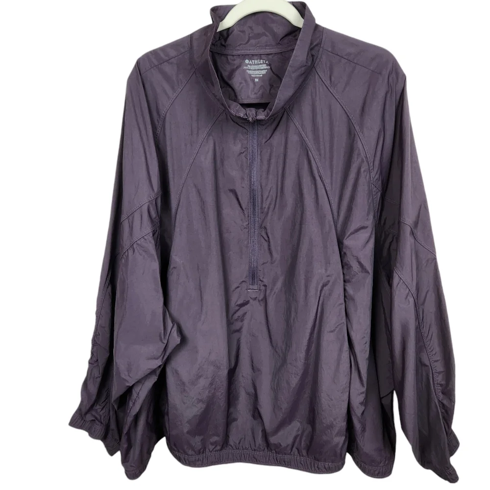 Athleta Grace Half Zip Top Jacket Deep Crocus Violet Nylon Wind Women's Size 3X - Picture 1 of 15